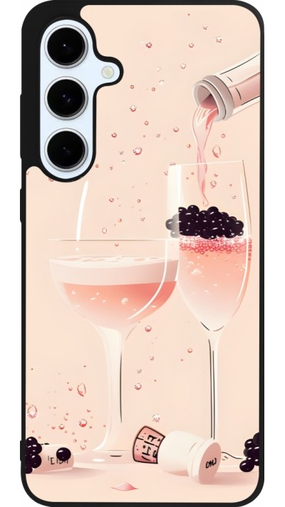 Coque Samsung Galaxy S24 FE - Silicone rigide noir Champagne Pouring Pink