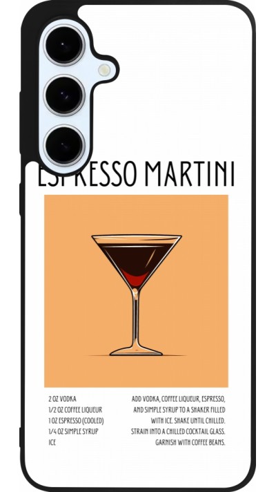 Coque Samsung Galaxy S24 FE - Silicone rigide noir Cocktail recette Espresso Martini