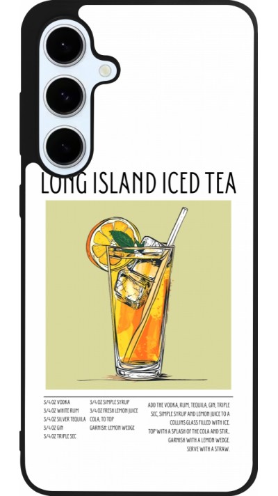 Coque Samsung Galaxy S24 FE - Silicone rigide noir Cocktail recette Long Island Ice Tea