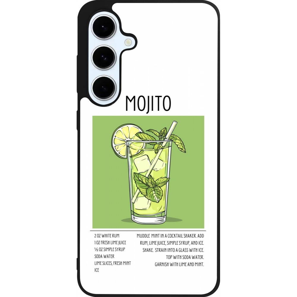 Coque Samsung Galaxy S24 FE - Silicone rigide noir Cocktail recette Mojito