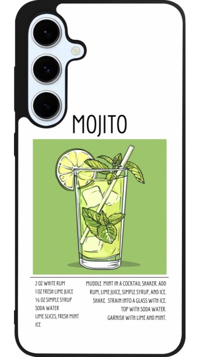 Coque Samsung Galaxy S24 FE - Silicone rigide noir Cocktail recette Mojito