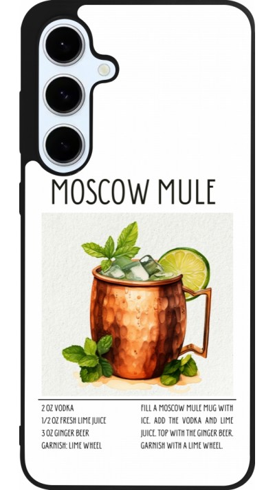 Coque Samsung Galaxy S24 FE - Silicone rigide noir Cocktail recette Moscow Mule