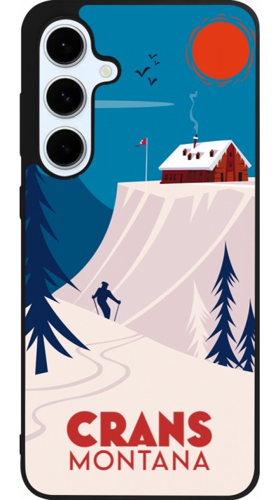 Coque Samsung Galaxy S24 FE - Silicone rigide noir Crans-Montana Cabane