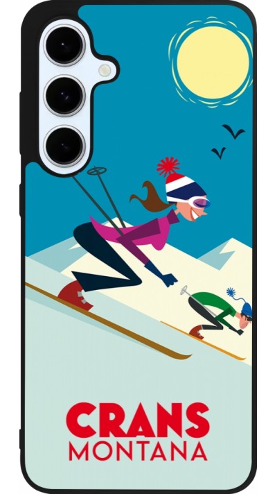 Coque Samsung Galaxy S24 FE - Silicone rigide noir Crans-Montana Ski Downhill