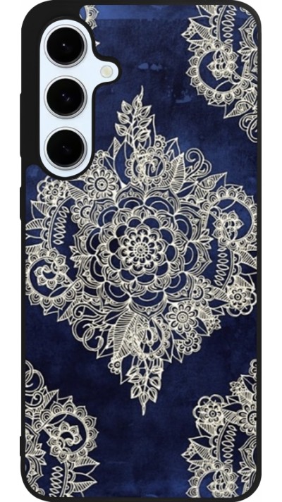 Coque Samsung Galaxy S24 FE - Silicone rigide noir Cream Flower Moroccan