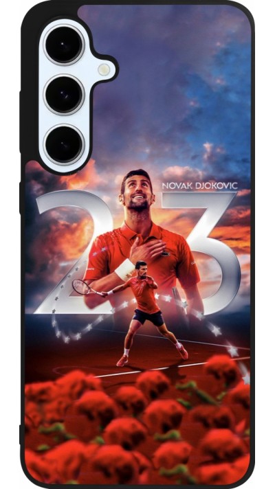 Coque Samsung Galaxy S24 FE - Silicone rigide noir Djokovic 23 Grand Slam