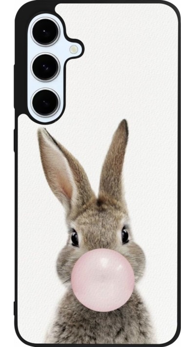 Coque Samsung Galaxy S24 FE - Silicone rigide noir Easter 2023 bubble gum bunny