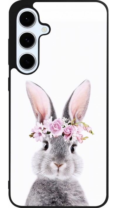 Coque Samsung Galaxy S24 FE - Silicone rigide noir Easter 2023 flower bunny