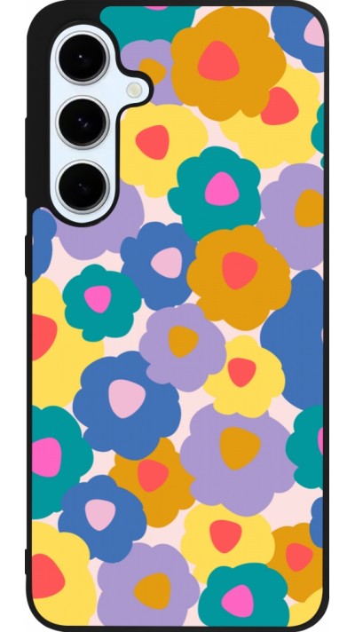 Coque Samsung Galaxy S24 FE - Silicone rigide noir Easter 2024 flower power