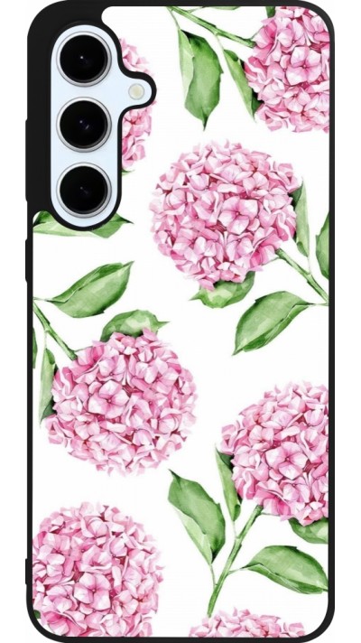 Coque Samsung Galaxy S24 FE - Silicone rigide noir Easter 2024 pink flowers