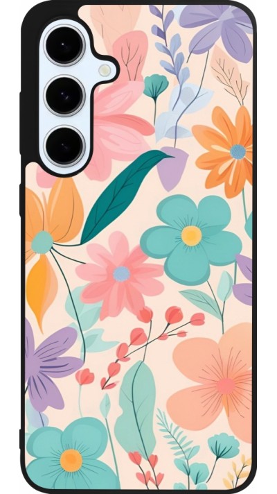 Coque Samsung Galaxy S24 FE - Silicone rigide noir Easter 2024 spring flowers