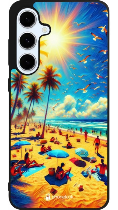 Coque Samsung Galaxy S24 FE - Silicone rigide noir Été Paradis Paint