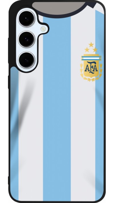 Coque Samsung Galaxy S24 FE - Silicone rigide noir Maillot de football Argentine 2022 personnalisable