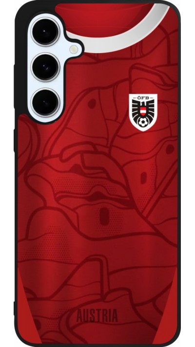 Coque Samsung Galaxy S24 FE - Silicone rigide noir Maillot de football Autriche personnalisable