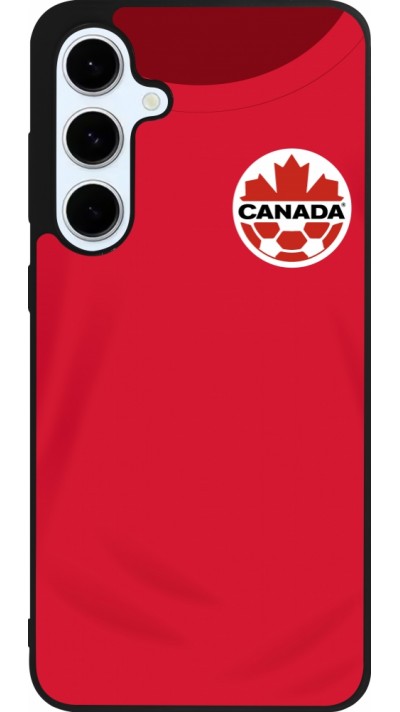 Coque Samsung Galaxy S24 FE - Silicone rigide noir Maillot de football Canada 2022 personnalisable