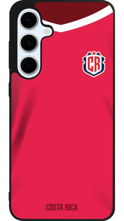 Coque Samsung Galaxy S24 FE - Silicone rigide noir Maillot de football Costa Rica 2022 personnalisable