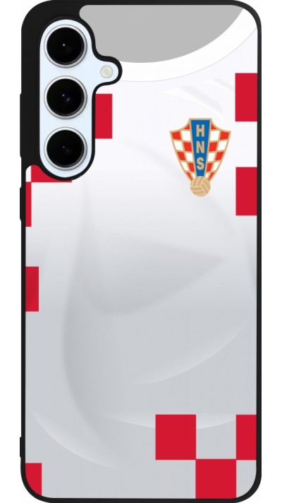 Coque Samsung Galaxy S24 FE - Silicone rigide noir Maillot de football Croatie 2022 personnalisable