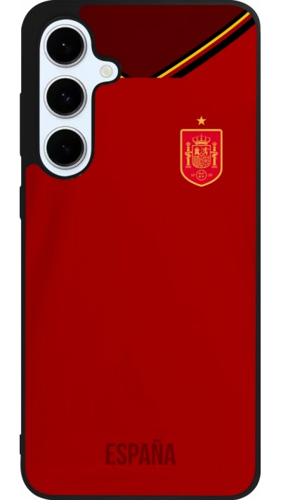 Coque Samsung Galaxy S24 FE - Silicone rigide noir Maillot de football Espagne 2022 personnalisable