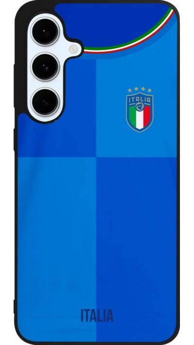 Coque Samsung Galaxy S24 FE - Silicone rigide noir Maillot de football Italie 2022 personnalisable