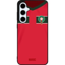 Coque Samsung Galaxy S24 FE - Silicone rigide noir Maillot de football Maroc 2022 personnalisable