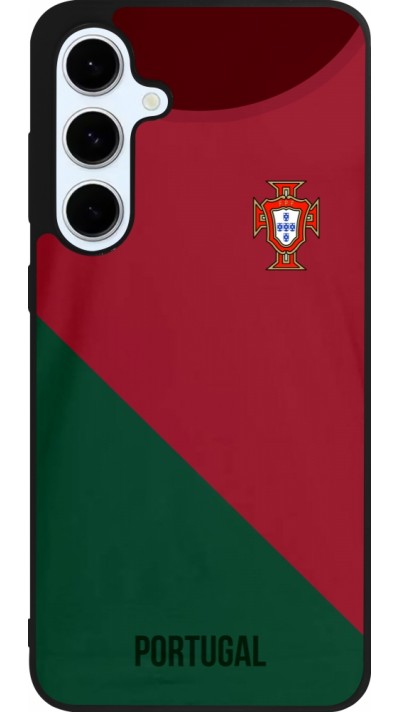 Coque Samsung Galaxy S24 FE - Silicone rigide noir Maillot de football Portugal 2022