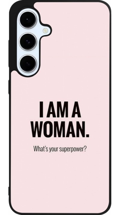 Coque Samsung Galaxy S24 FE - Silicone rigide noir I am a woman