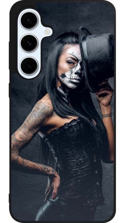 Coque Samsung Galaxy S24 FE - Silicone rigide noir Halloween 22 Tattooed Girl