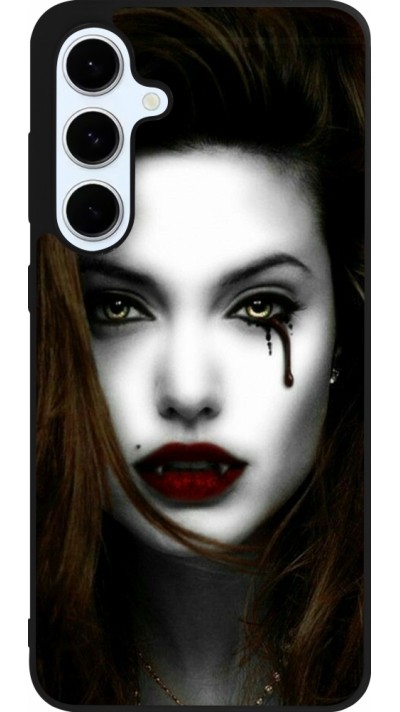 Coque Samsung Galaxy S24 FE - Silicone rigide noir Halloween 2023 gothic vampire