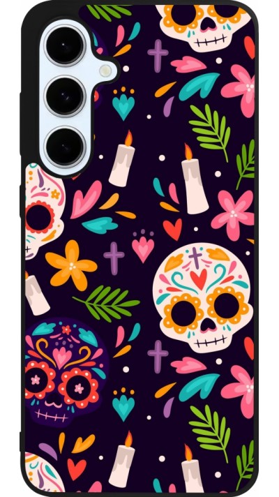 Coque Samsung Galaxy S24 FE - Silicone rigide noir Halloween 2023 mexican style