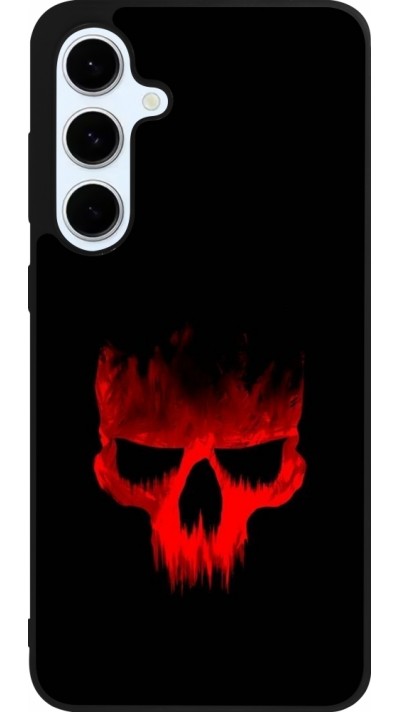 Coque Samsung Galaxy S24 FE - Silicone rigide noir Halloween 2023 scary skull