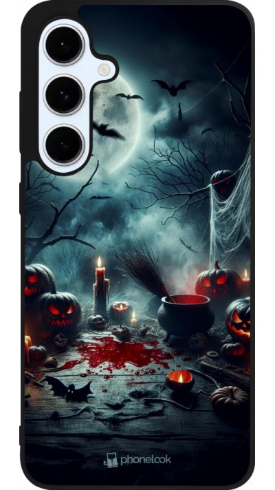 Coque Samsung Galaxy S24 FE - Silicone rigide noir Halloween 2024 Dark Moon