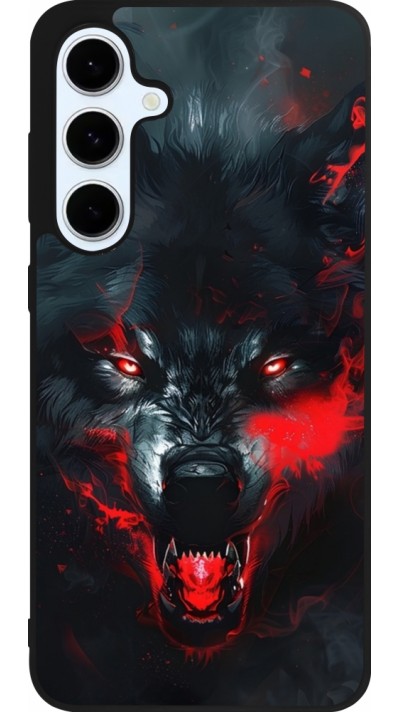 Coque Samsung Galaxy S24 FE - Silicone rigide noir Halloween 2024 mad werewolf