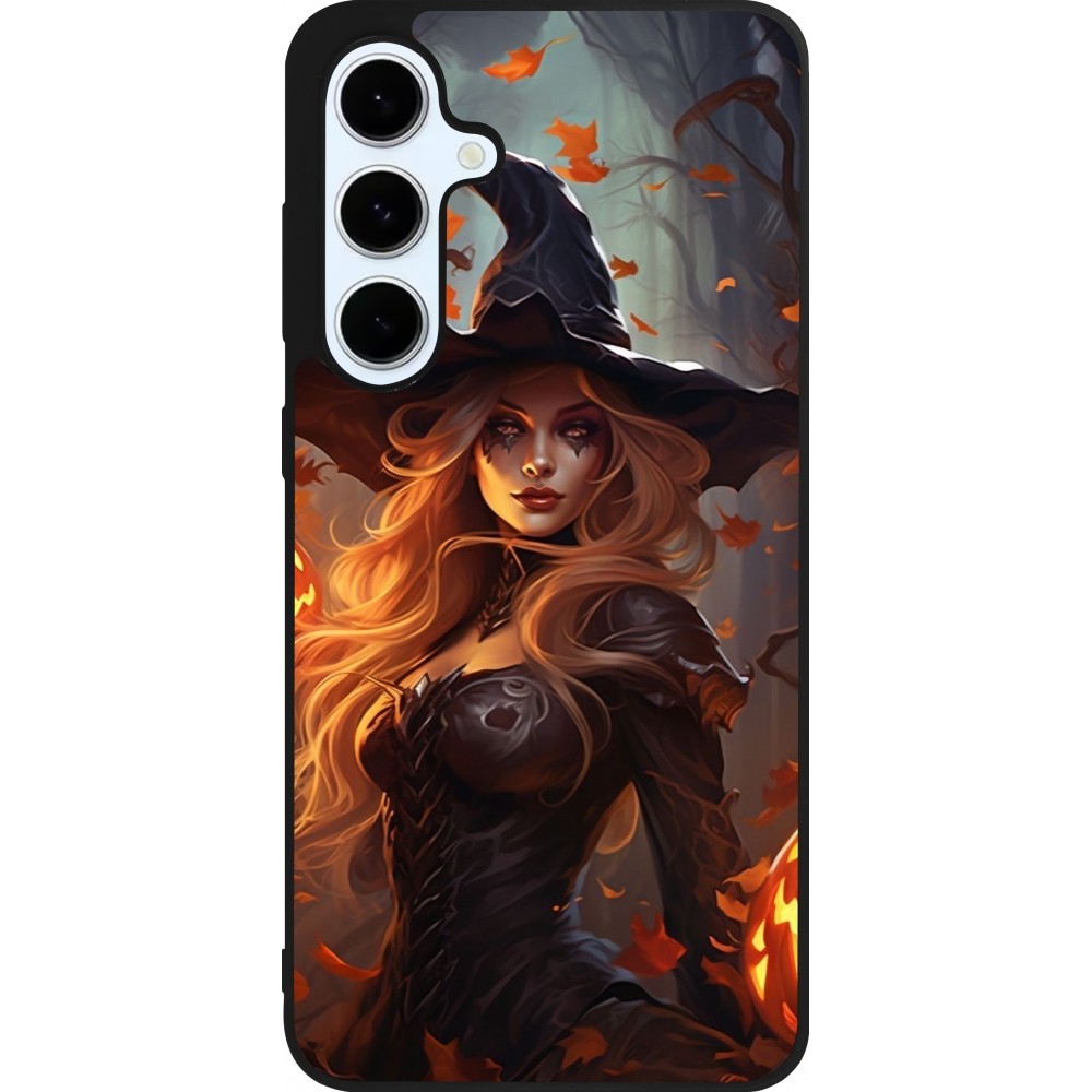 Coque Samsung Galaxy S24 FE - Silicone rigide noir Halloween 2024 sexy witch