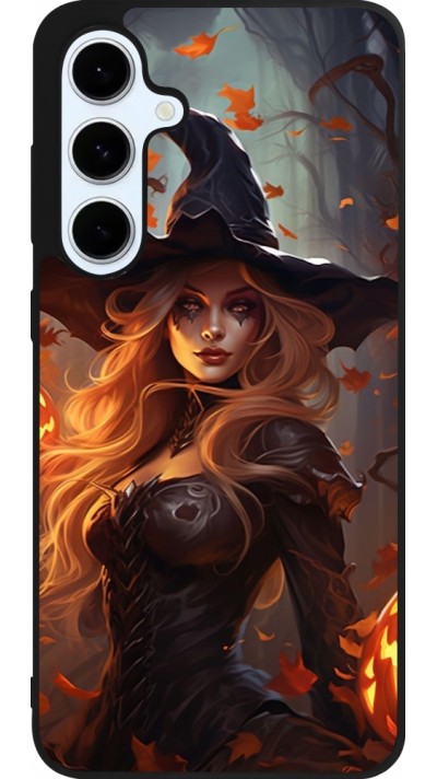 Coque Samsung Galaxy S24 FE - Silicone rigide noir Halloween 2024 sexy witch