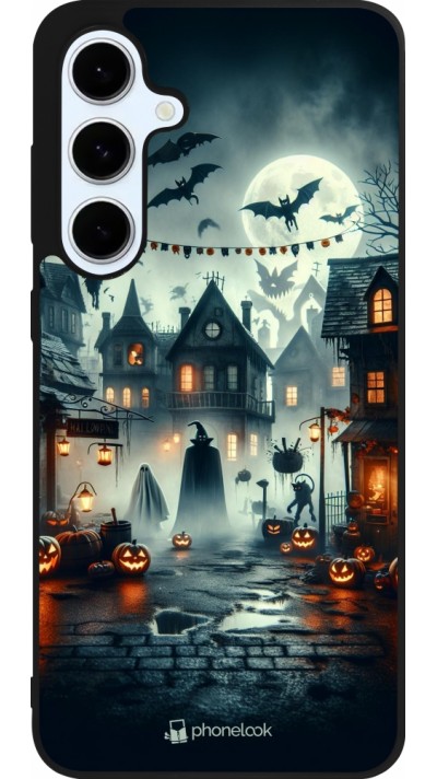 Coque Samsung Galaxy S24 FE - Silicone rigide noir Halloween Spookville