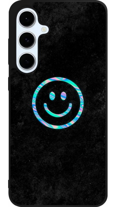 Coque Samsung Galaxy S24 FE - Silicone rigide noir Happy smiely irisé