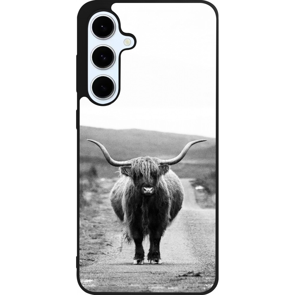 Samsung Galaxy S24 FE Case Hülle - Silikon schwarz Highland cattle