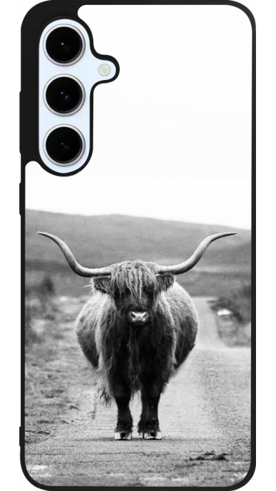 Coque Samsung Galaxy S24 FE - Silicone rigide noir Highland cattle