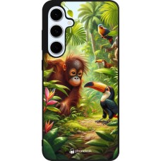 Coque Samsung Galaxy S24 FE - Silicone rigide noir Jungle Tropicale Tayrona