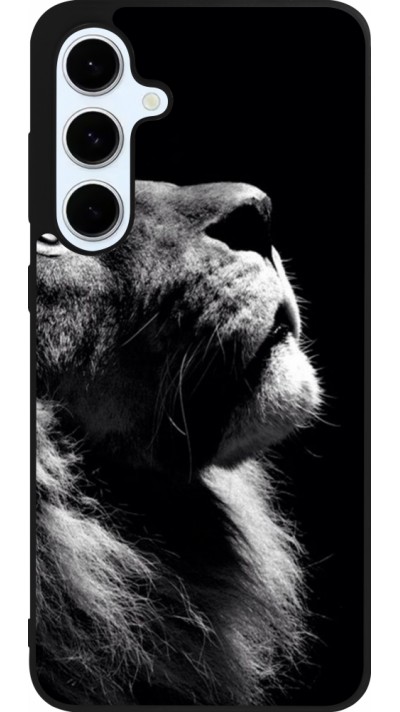 Coque Samsung Galaxy S24 FE - Silicone rigide noir Lion looking up