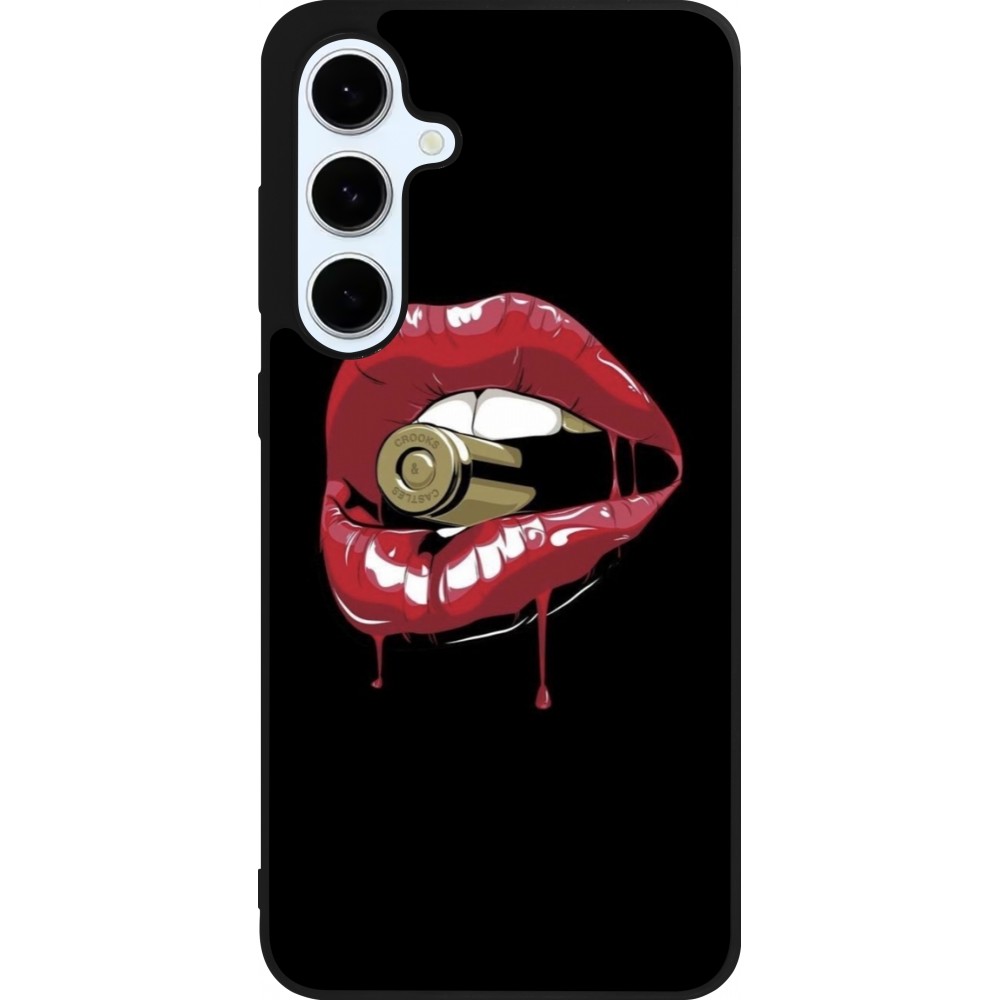 Coque Samsung Galaxy S24 FE - Silicone rigide noir Lips bullet