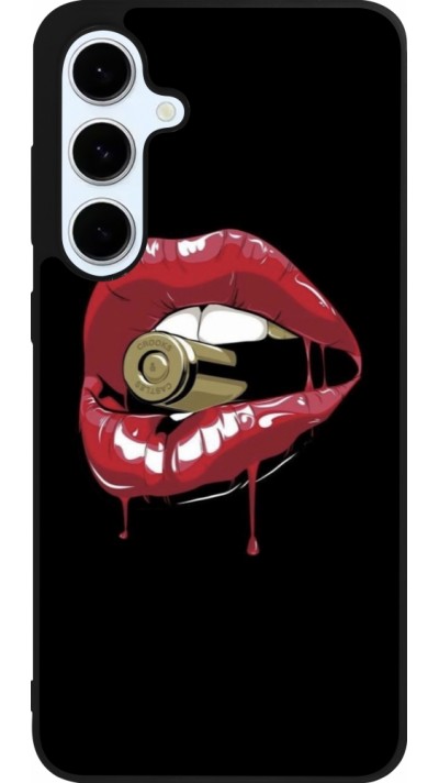 Coque Samsung Galaxy S24 FE - Silicone rigide noir Lips bullet