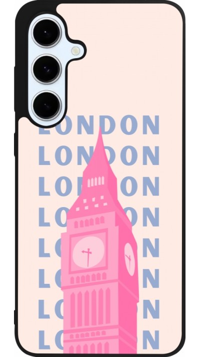 Coque Samsung Galaxy S24 FE - Silicone rigide noir London Pink Print