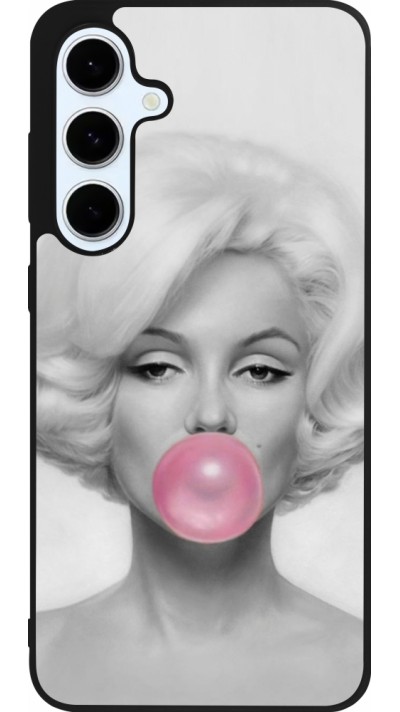 Coque Samsung Galaxy S24 FE - Silicone rigide noir Marilyn Bubble