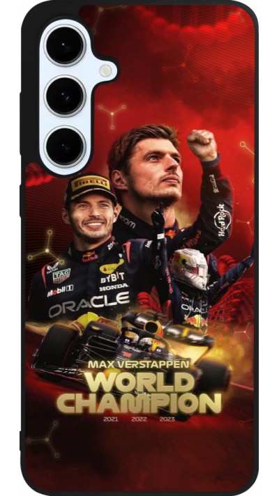 Coque Samsung Galaxy S24 FE - Silicone rigide noir Max Verstappen Champion 2023