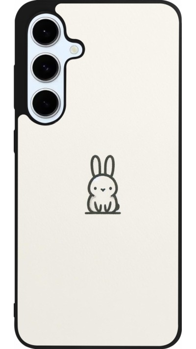 Coque Samsung Galaxy S24 FE - Silicone rigide noir Minimal bunny cutie