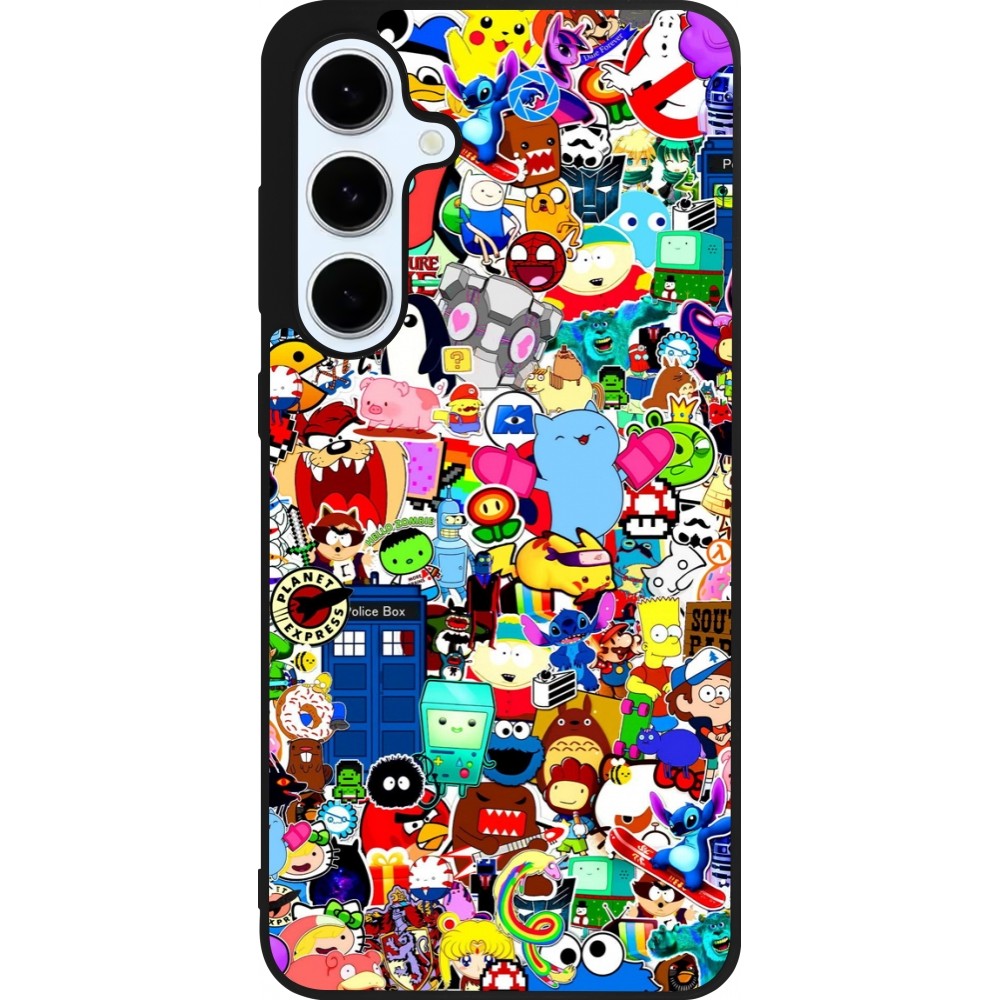 Coque Samsung Galaxy S24 FE - Silicone rigide noir Mixed cartoons