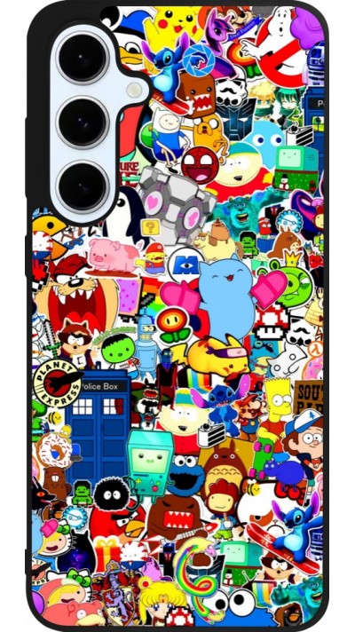 Coque Samsung Galaxy S24 FE - Silicone rigide noir Mixed cartoons