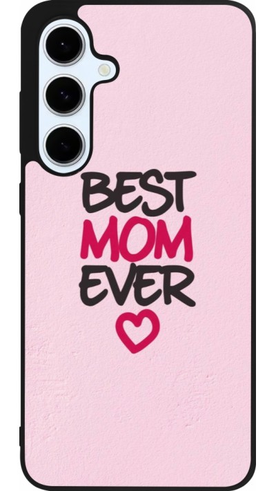 Coque Samsung Galaxy S24 FE - Silicone rigide noir Mom 2023 best Mom ever pink