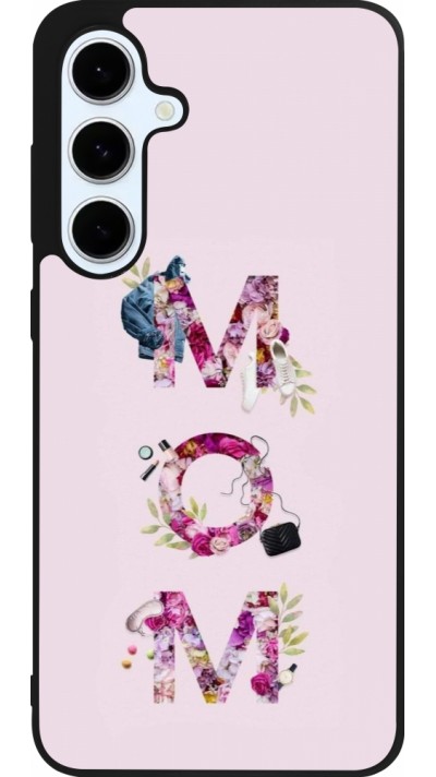 Coque Samsung Galaxy S24 FE - Silicone rigide noir Mom 2024 girly mom